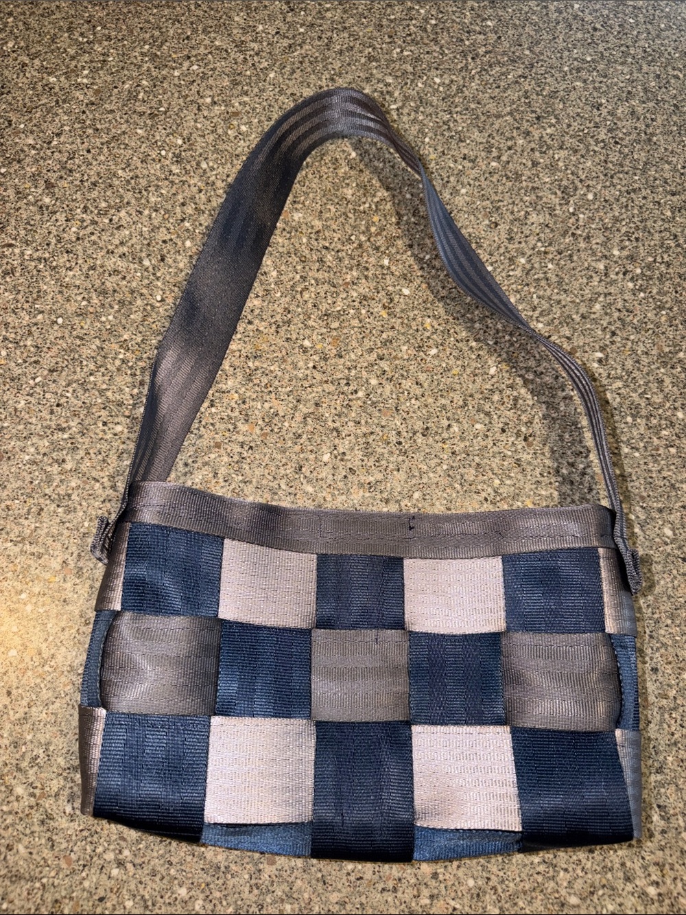 Seatbelt Woven Blue Purse Bag - y2k